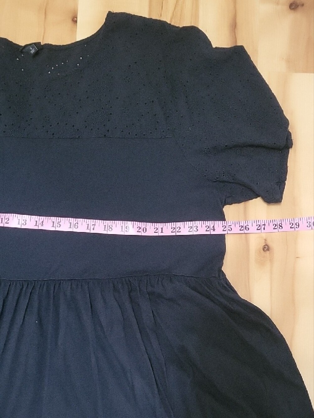Vintage Cotton Jersey Crew Neck Eyelet Yoke Babydoll Top Size 3X - Picture 13 of 15